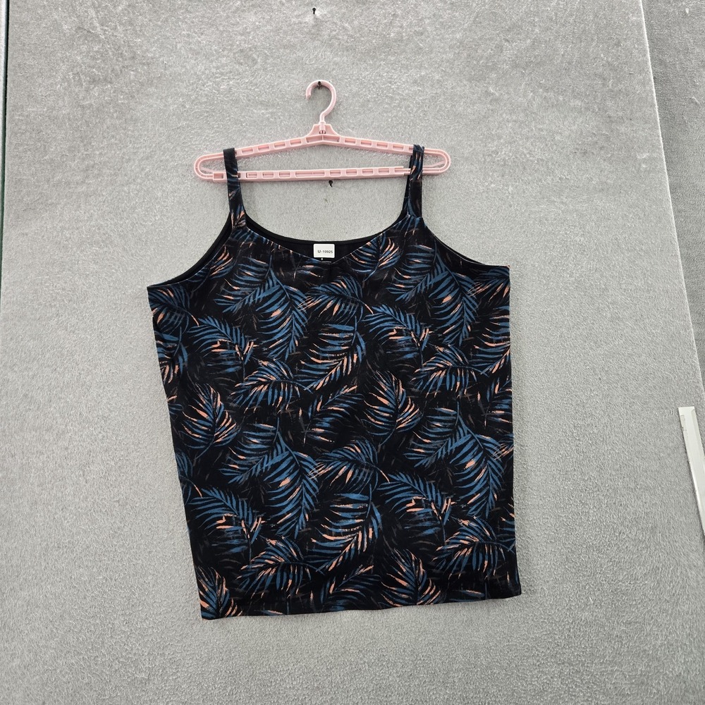 Torrid Women Tank Top 6 Black Floral Scoop Neck Pullover Sophie Georgette Inset